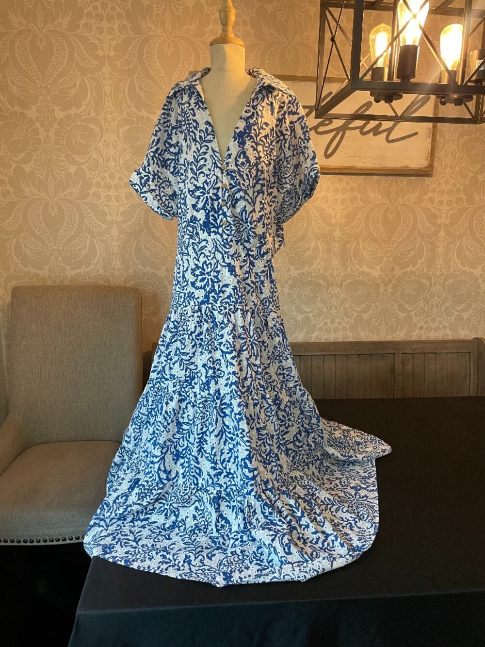 ZARA Blue & White Summer Dress – XL – Never Worn! 🤍💙